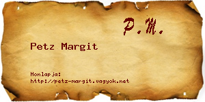 Petz Margit névjegykártya
